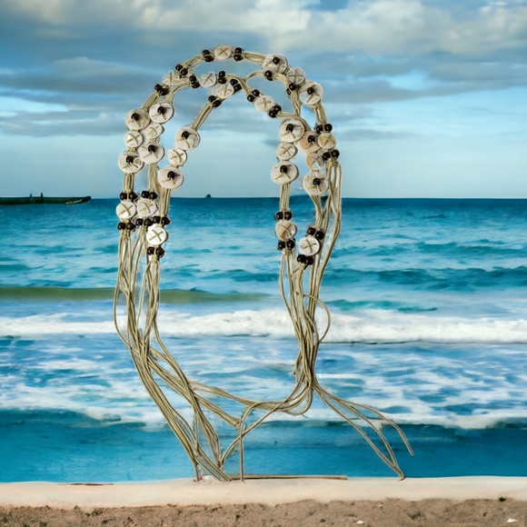 Vintage 70's-80's Shell Macrome Cord Boho Hippie Beachy Coastal Belts 28+" - Picture 1 of 11